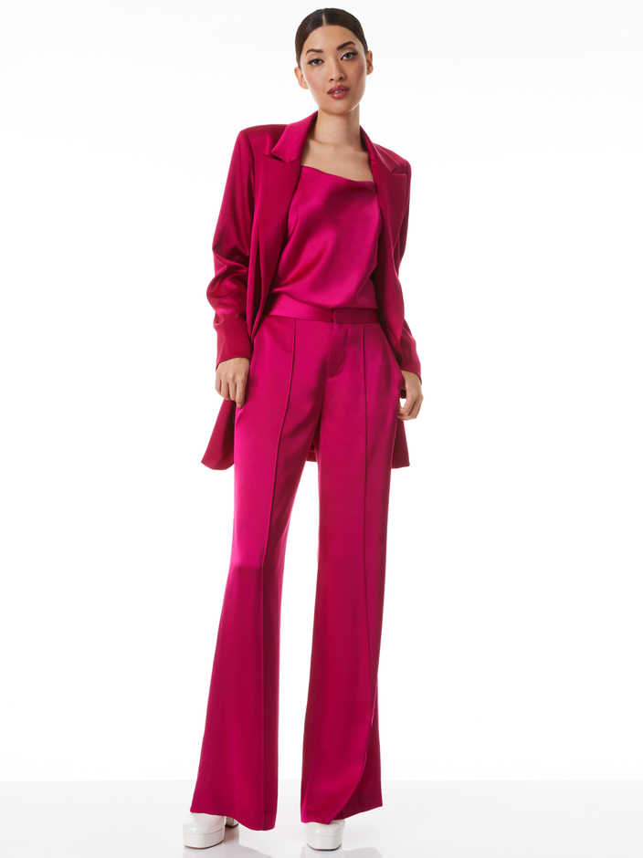 DENNY NOTCH COLLAR BOYFRIEND BLAZER + DYLAN HIGH WAISTED WIDE LEG PANT - 