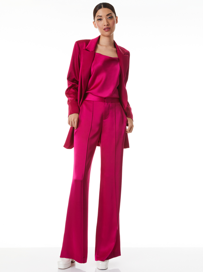 DYLAN HIGH WAISTED WIDE LEG PANT - RASPBERRY image 4 - Alice And Olivia