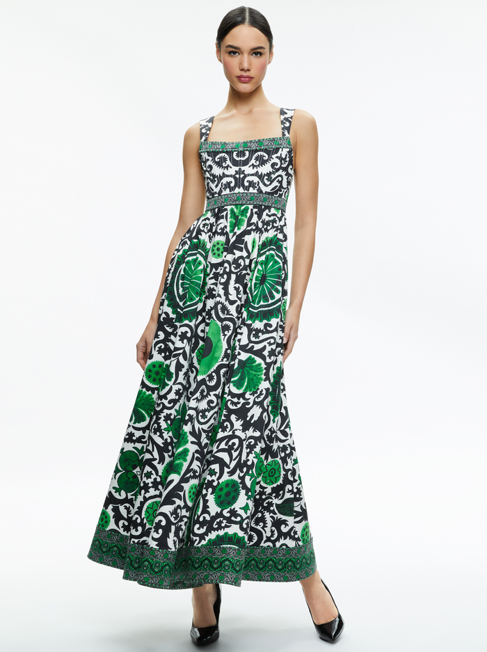 GUINEVERE MAXI DRESS - MONARCH LIGHT EMERALD LARGE image 4 - Alice And Olivia