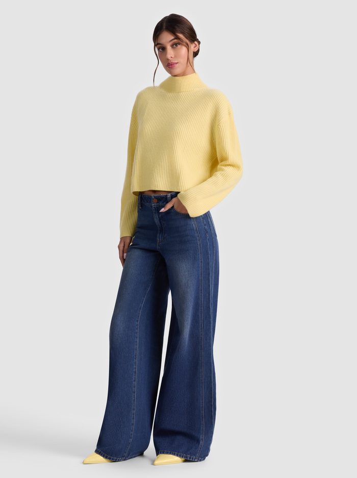 NANCE RIBBED TURTLENECK - BUTTER image 4 - ALICE + OLIVIA