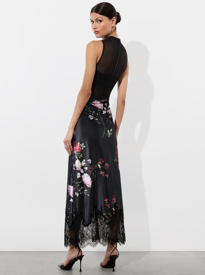 MAEVE VELVET SLIP SKIRT - FLORAL DREAMS image 2 - Alice And Olivia