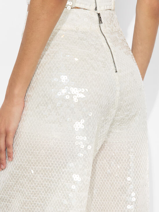OFF WHITE/CLEAR-ATHENA SEQUIN PANT