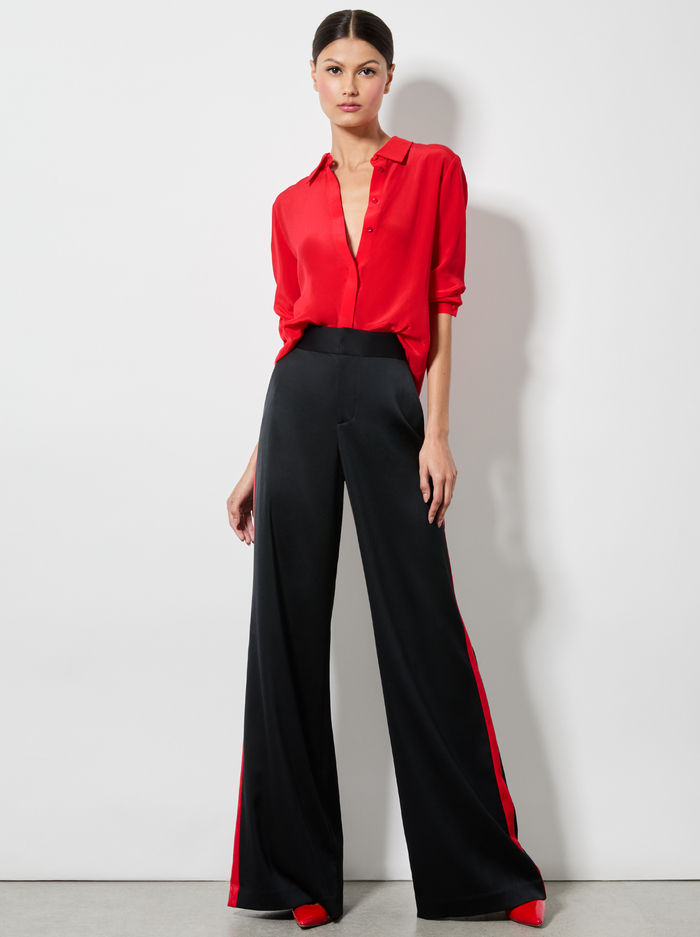 WILLA SILK BLOUSE - BRIGHT RUBY image 1 - Alice And Olivia