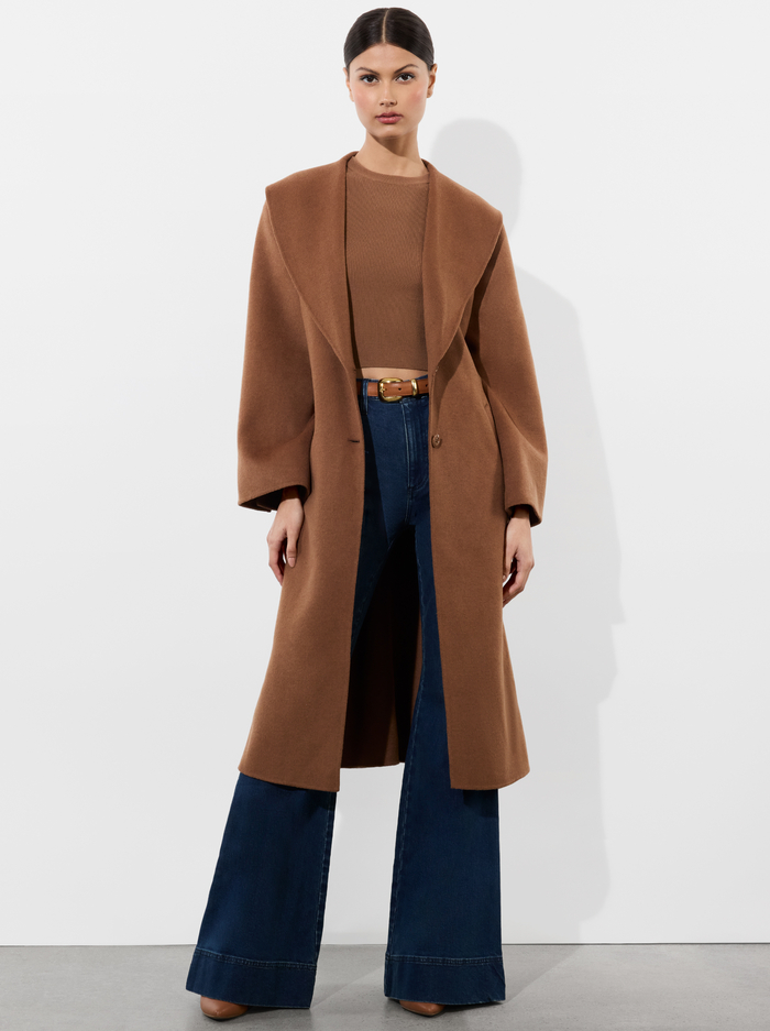 MARCELENE MIDI COAT - CAMEL image 4 - Alice And Olivia