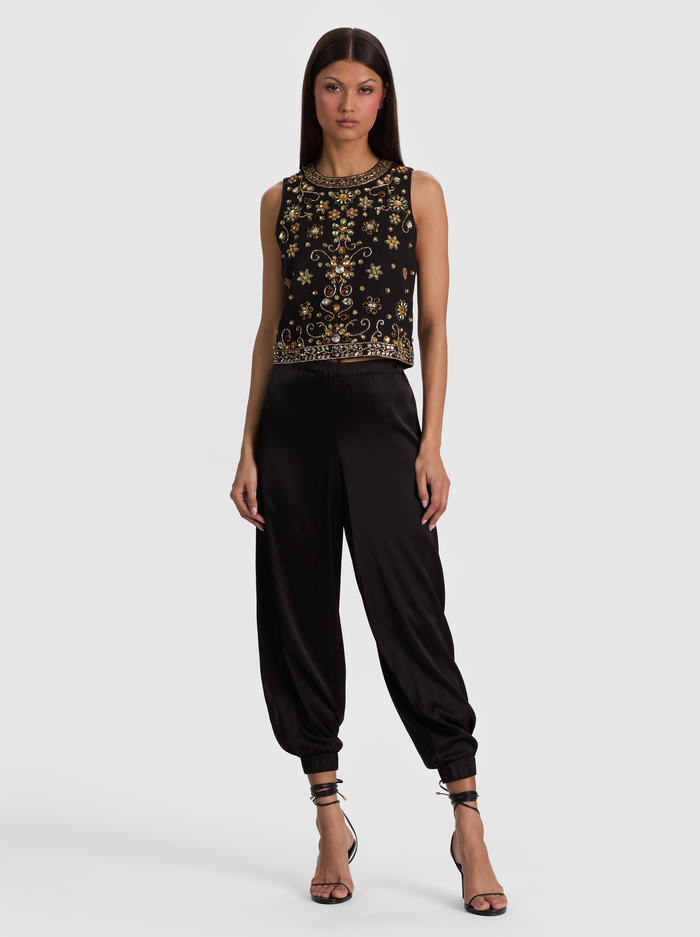 AMAL EMBELLISHED TANK - BLACK/MULTI image 1 - ALICE + OLIVIA