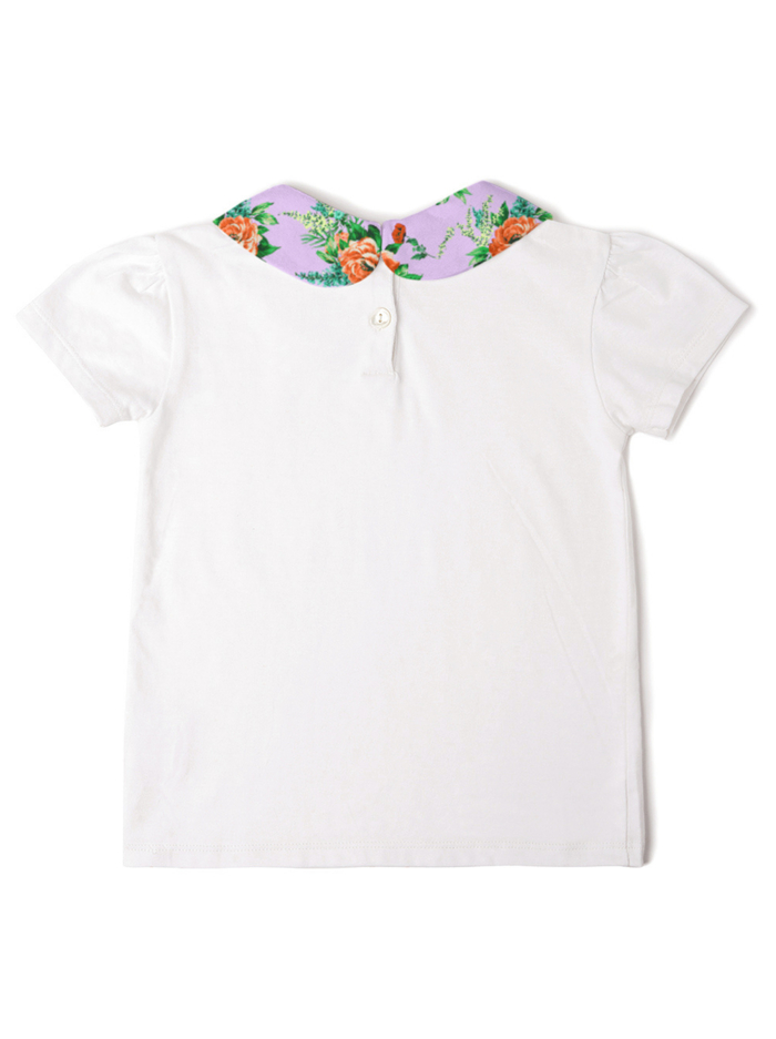 A+O x DOTTY DUNGAREES PETER PAN COLLAR TOP - FLORAL EXPRESS SM LAVENDER image 6 - Alice And Olivia