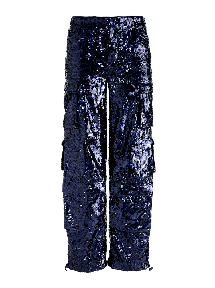 OLYMPIA SEQUIN CARGO PANT - MIDNIGHT BLUE image 6 - Alice And Olivia