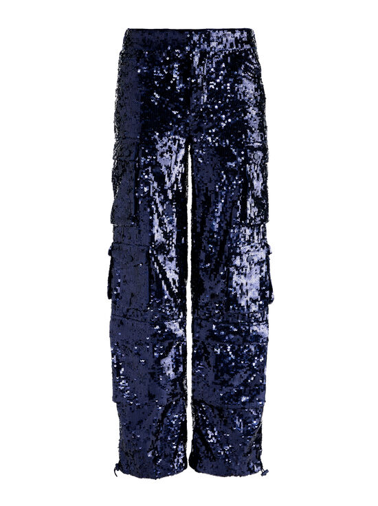 MIDNIGHT BLUE-OLYMPIA SEQUIN CARGO PANT