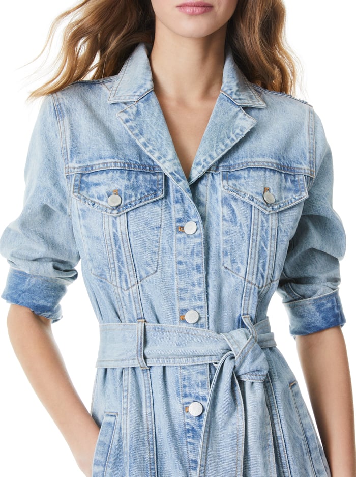 DAREN MAXI DENIM JACKET - ROCKSTAR BLUE image 3 - Alice And Olivia