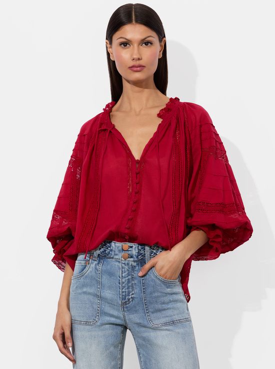 DARK CHERRY-JOSEPHINE BLOUSE