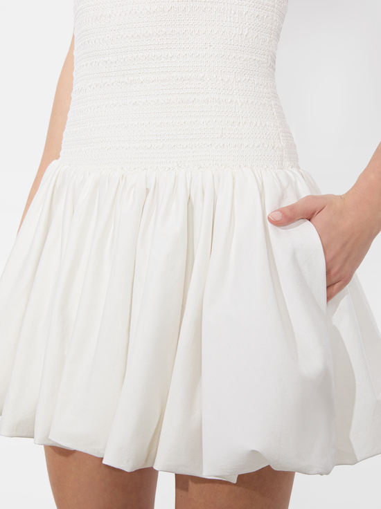 OFF WHITE-ARDEN DROP WAIST MINI DRESS