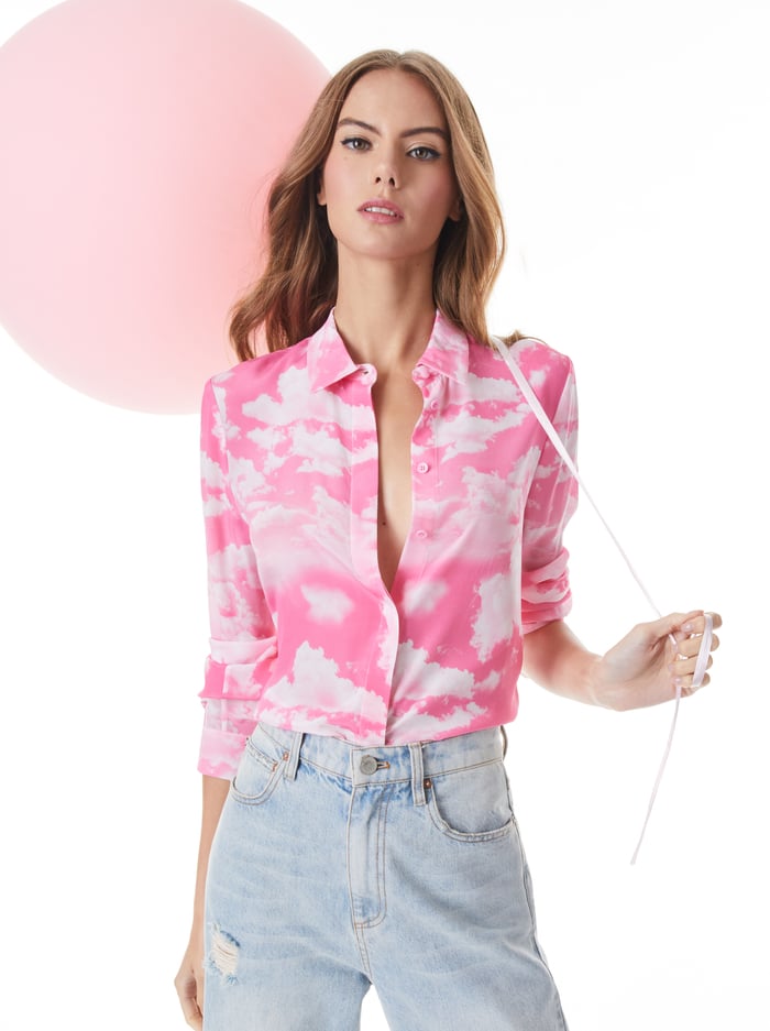 WILLA PLACKET TOP - CLOUD SURFING - Alice And Olivia