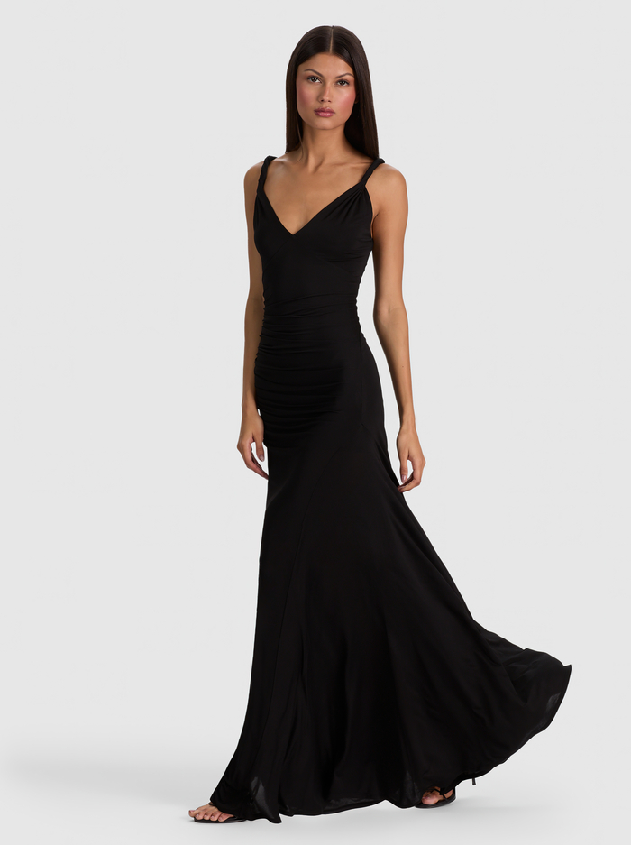 BIANCA TWIST STRAP MAXI DRESS - BLACK image 4 - ALICE + OLIVIA