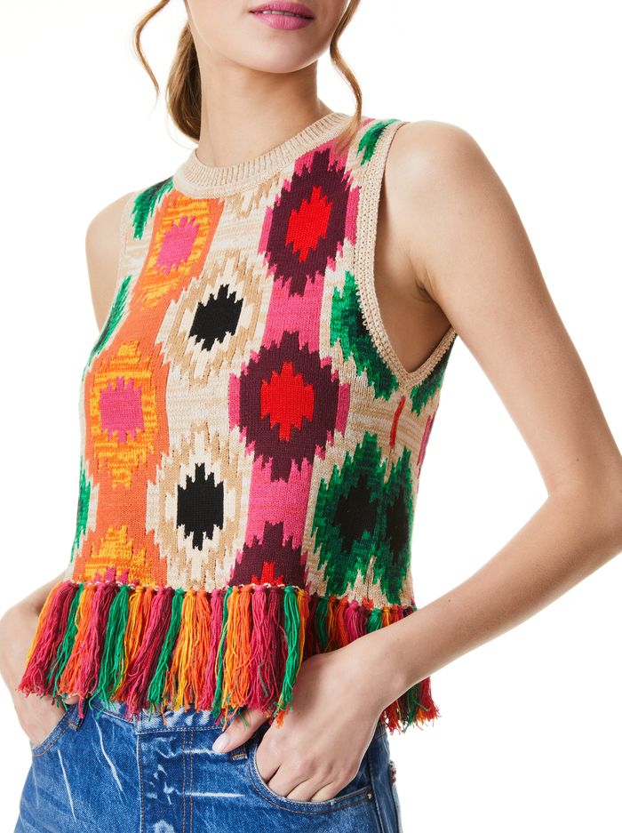 REVA FRINGE SHELL - MULTI image 3 - ALICE + OLIVIA
