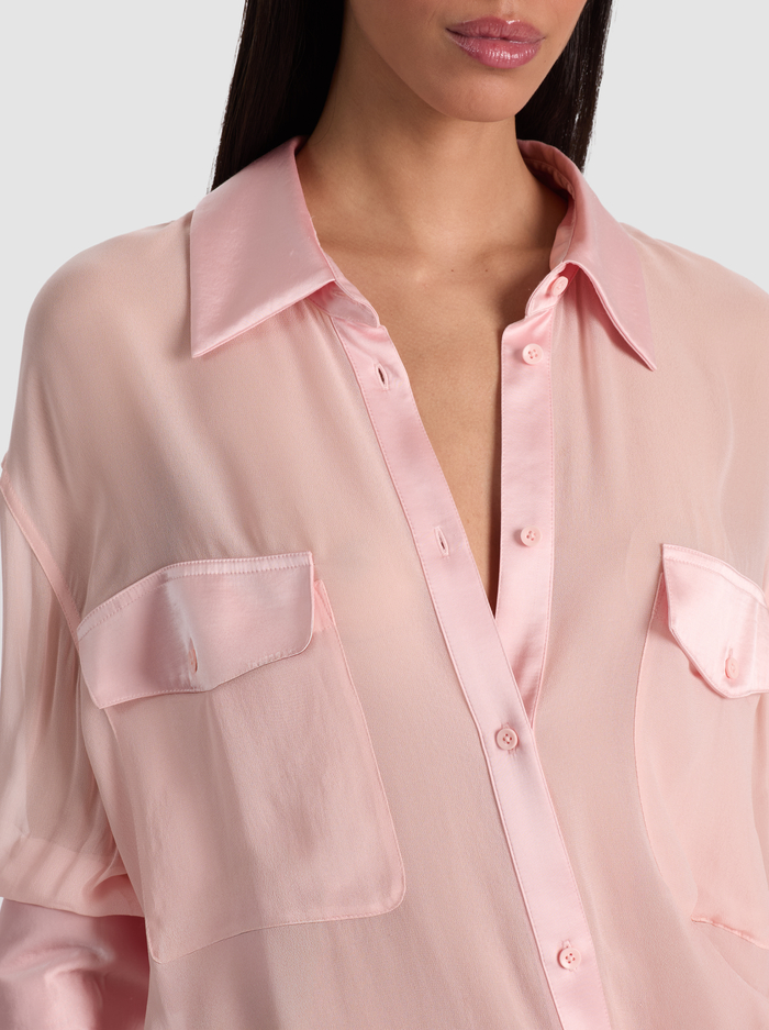 FINELY OVERSIZED UTILITY SHIRT - ENGLISH ROSE image 3 - ALICE + OLIVIA