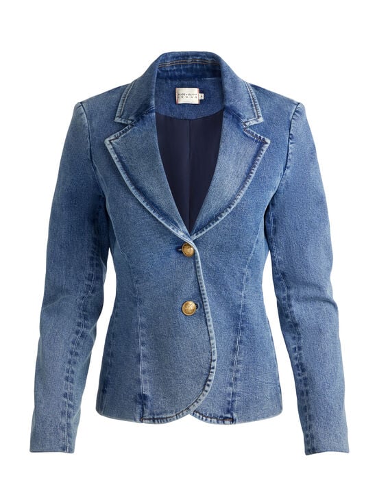 ROMY DARK VINTAGE BLUE-IANA DENIM SCULPTED BLAZER