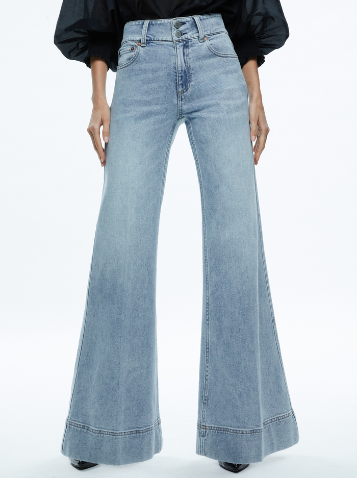 MISSA HIGH RISE WIDE LEG JEAN - ROCKSTAR BLUE - Alice And Olivia