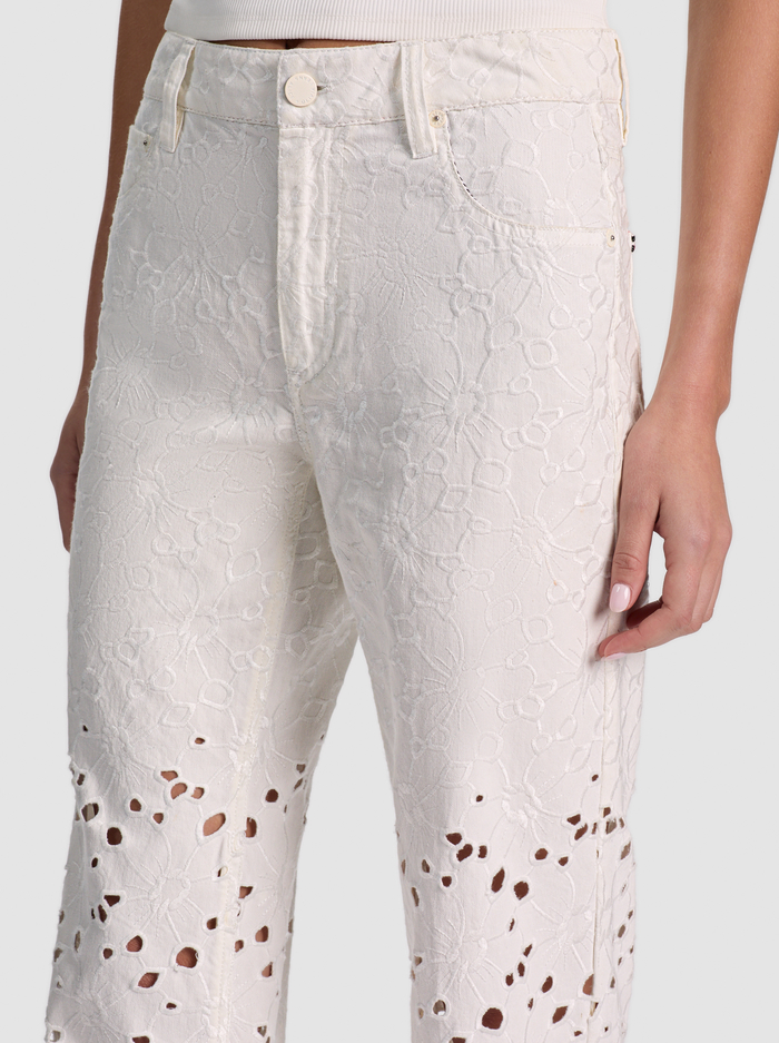 CHIC LASER-CUT JEAN - OFF WHITE image 3 - ALICE + OLIVIA