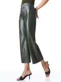 LORINDA VEGAN LEATHER PANT - OLIVE
