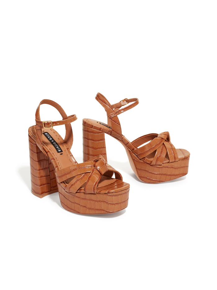 VEREN OPEN TOE HEEL - TAN image 1 - Alice And Olivia