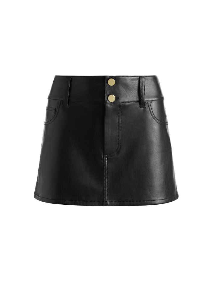LAIKA VEGAN SKIRT - BLACK image 5 - Alice And Olivia