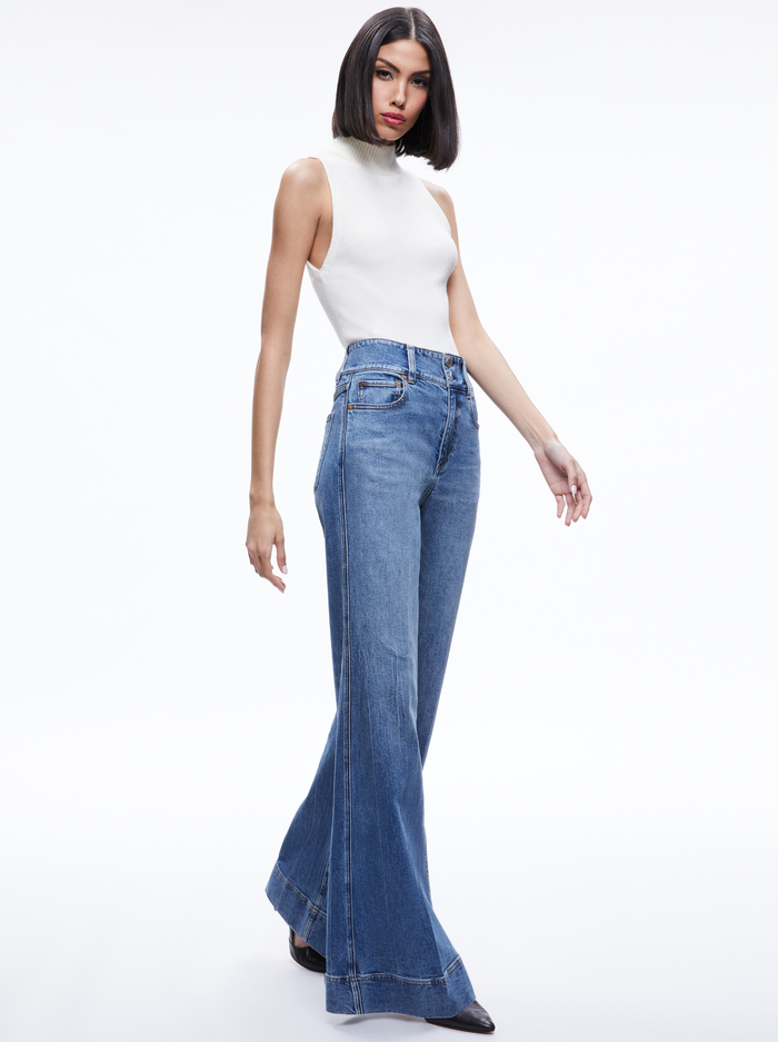 DARCEY TURTLENECK SWEATER TANK - ECRU image 2 - Alice And Olivia