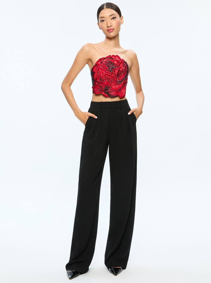 RANDIE APPLIQUE TOP - LE PARISIEN BLACK image 1 - Alice And Olivia