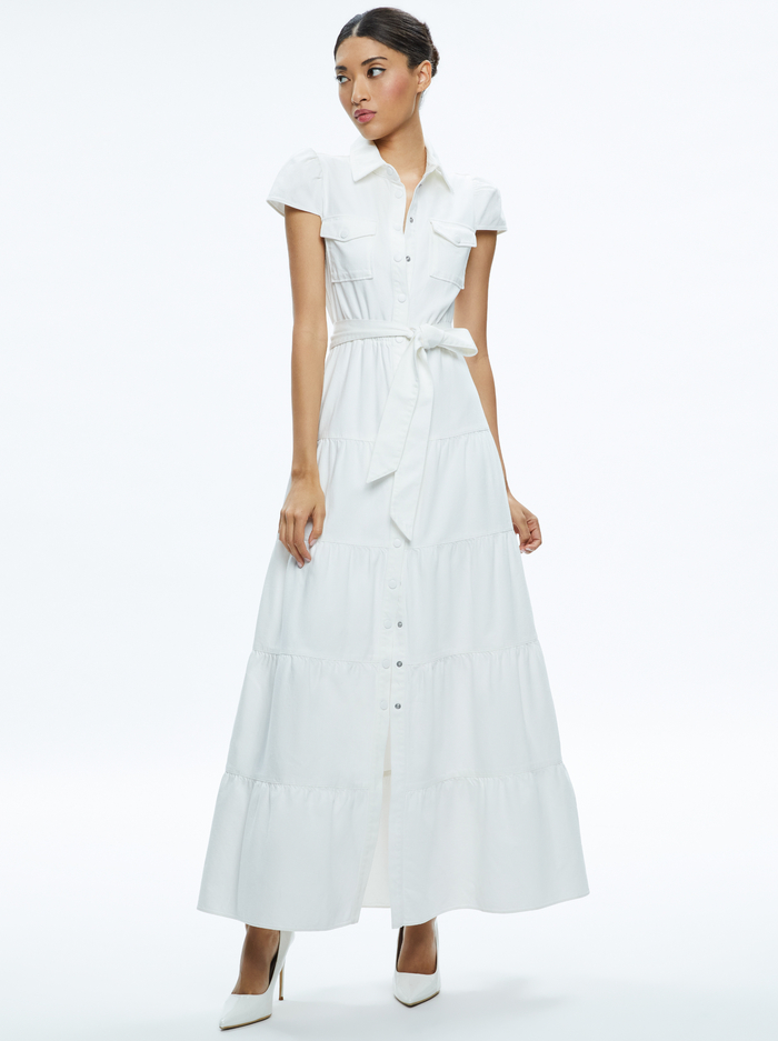 MIRANDA MAXI DENIM DRESS - OFF WHITE image 4 - Alice And Olivia