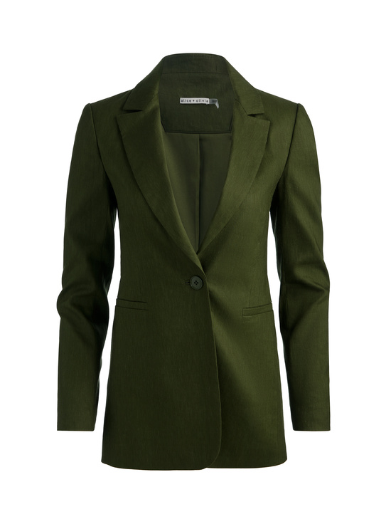 DARK FERN-BREANN LINEN BLAZER
