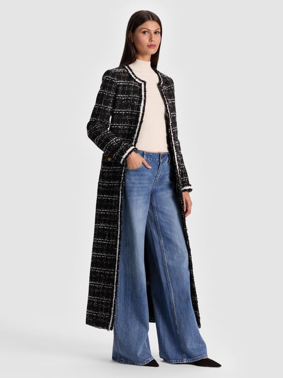 BLACK/OFF WHITE-KIDMAN MAXI JACKET