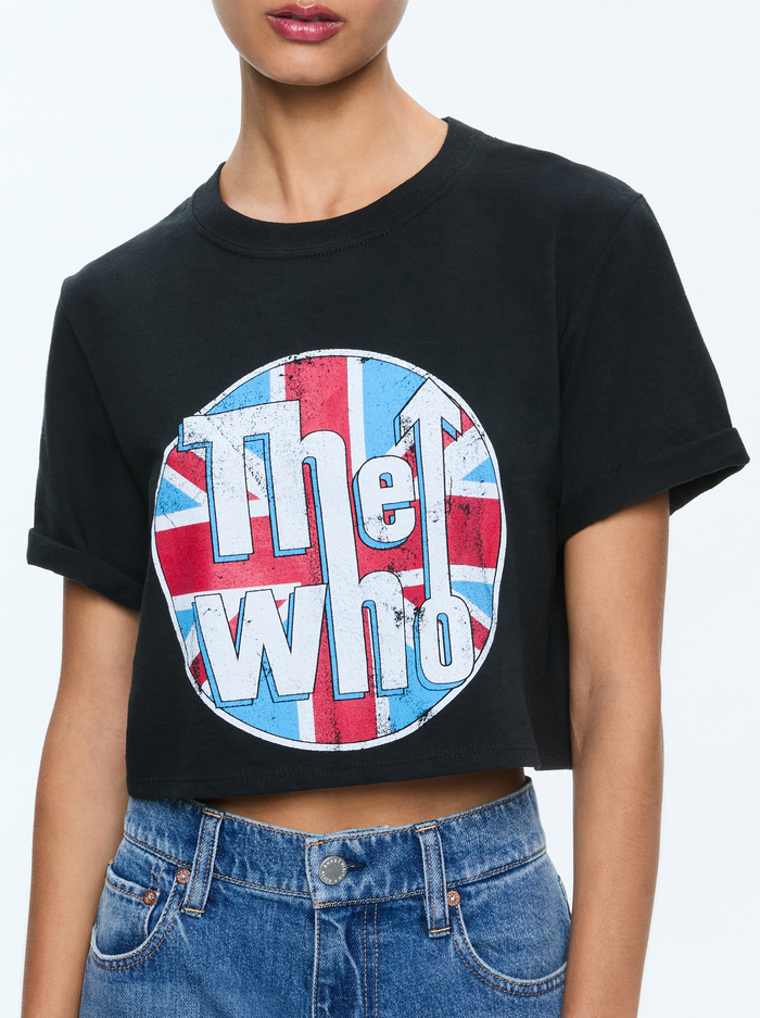 MAXIE CROPPED TEE - BLACK/MULTI image 3 - Alice And Olivia