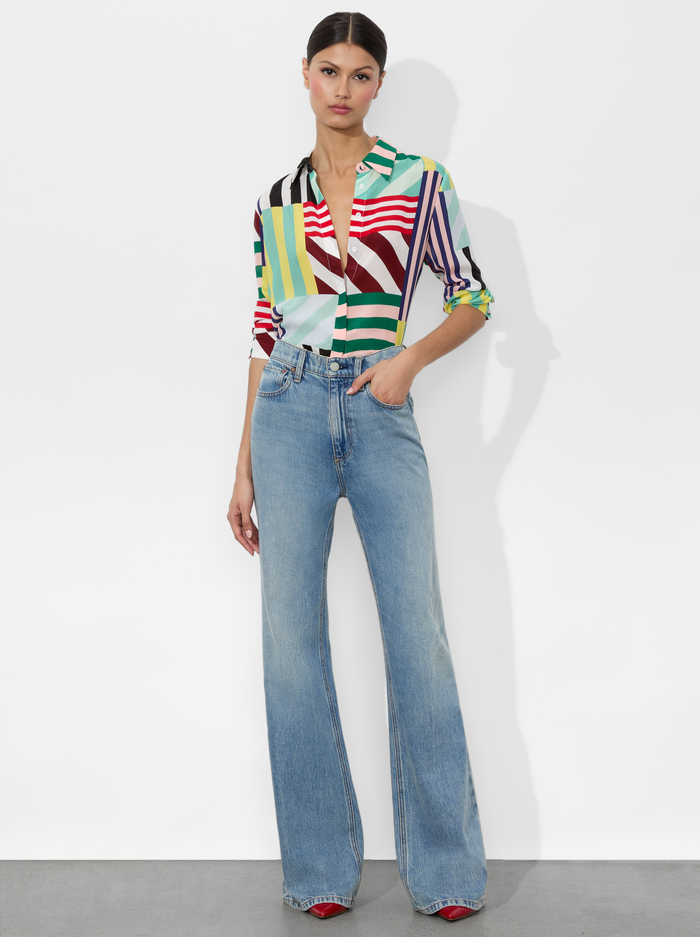 WILLA SILK BLOUSE - SORBET STRIPE image 1 - Alice And Olivia