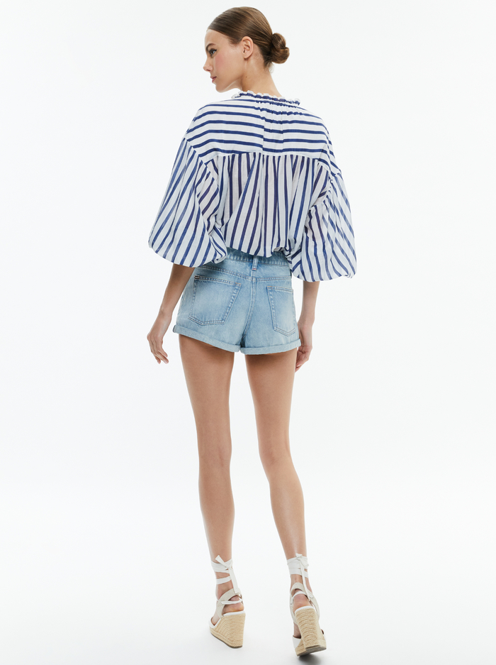 JULIUS STRIPED BLOUSE - ADMIRAL STRIPE INDIGO image 2 - Alice And Olivia