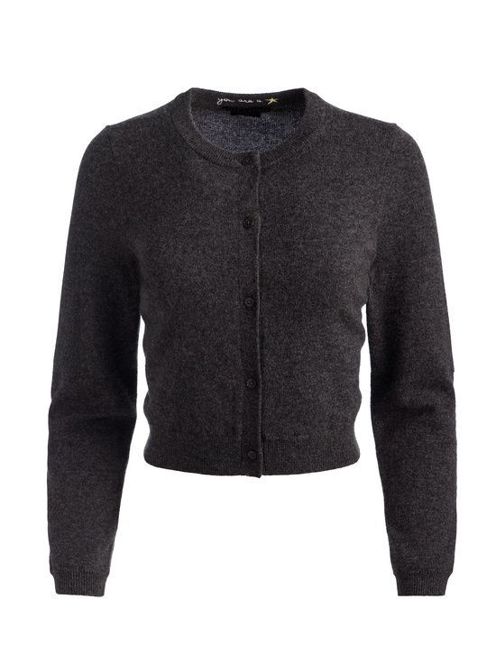 CHARCOAL HEATHER-DOLLIE CASHMERE CARDIGAN