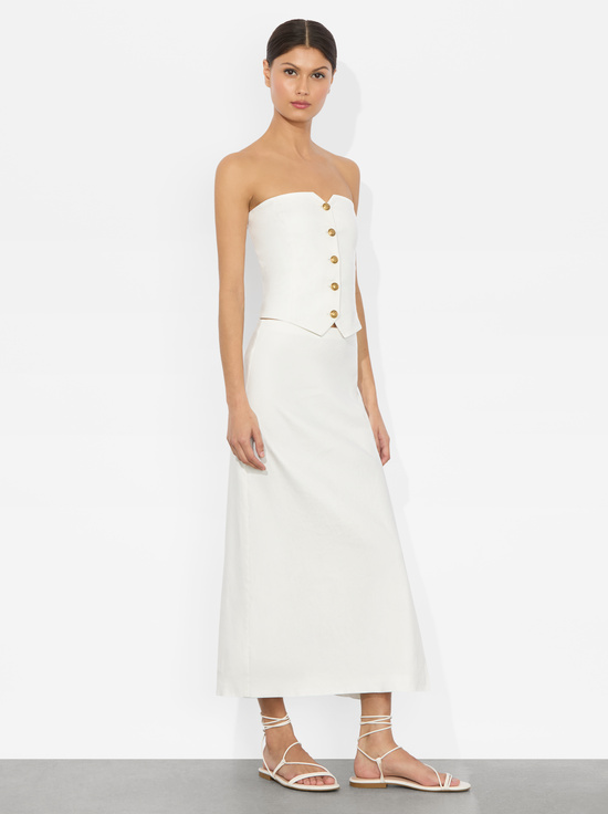 OFF WHITE-MAEVE LINEN SLIP SKIRT
