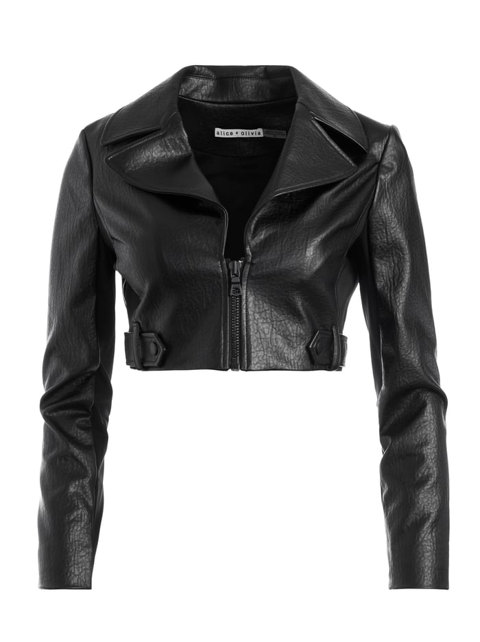 YARDLEY VEGAN JACKET - BLACK image 5 - Alice And Olivia
