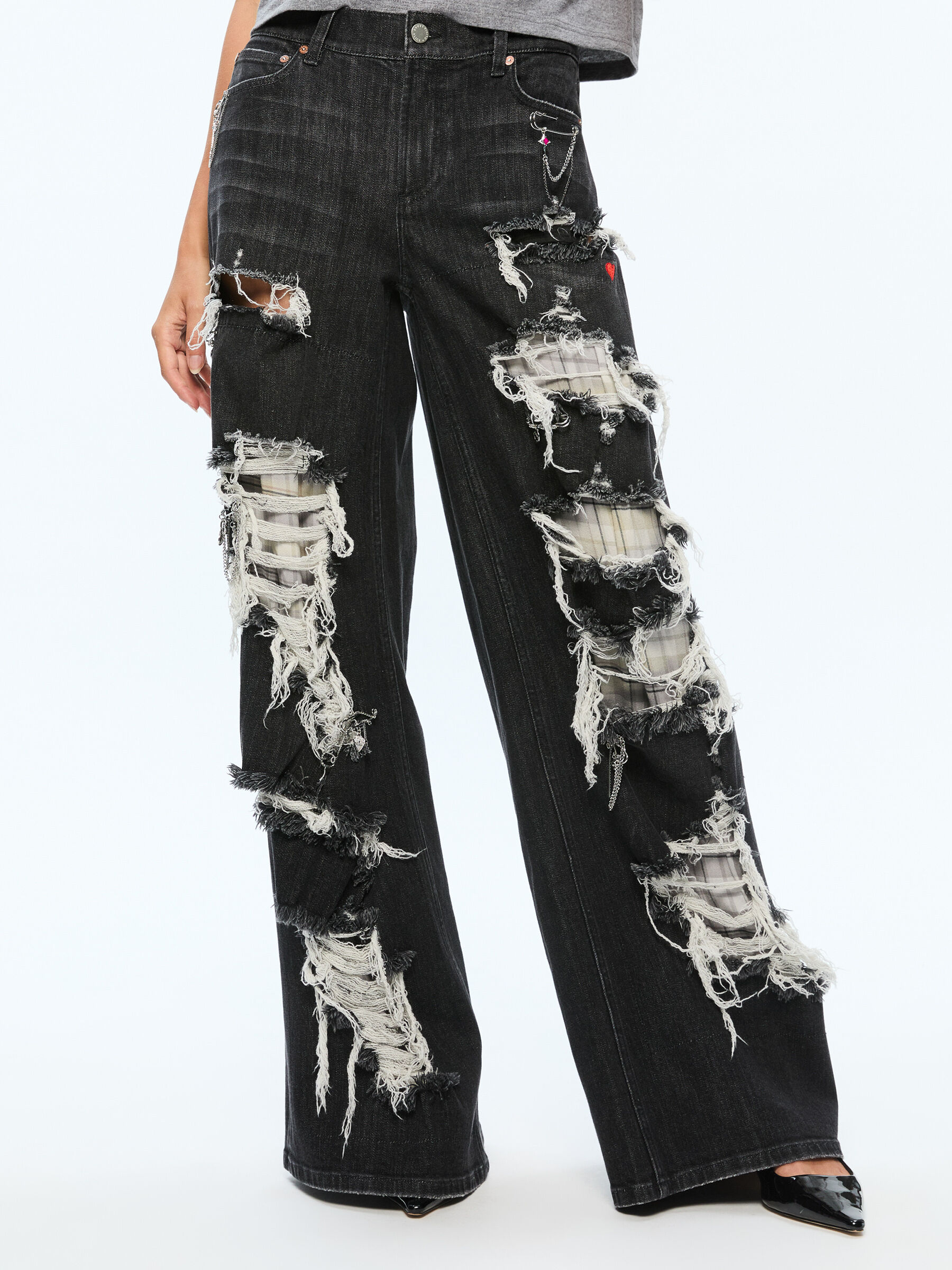 Alice Olivia Harper Jean Jeans Black Straight Jeans