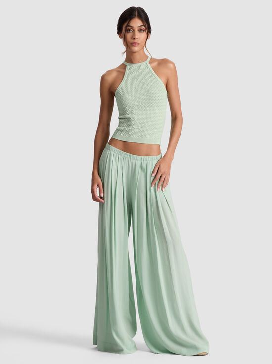 GREEN TEA-HEIDI POINTELLE TANK