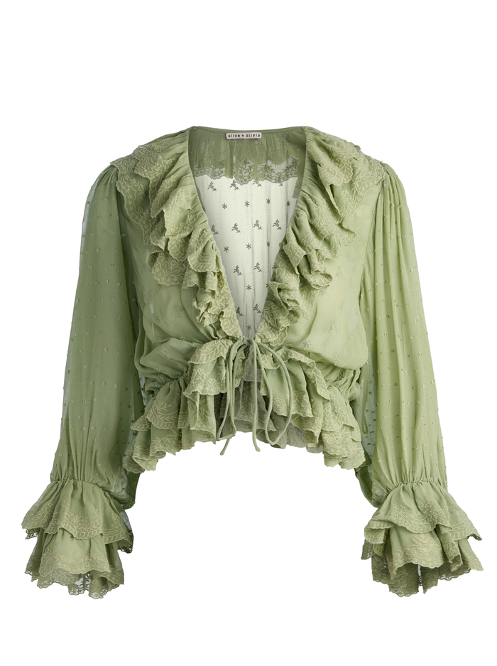 TENNEY CROPPED TOP - SAGE image 5 - ALICE + OLIVIA