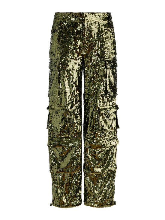 DARK OLIVE-OLYMPIA SEQUIN CARGO PANT