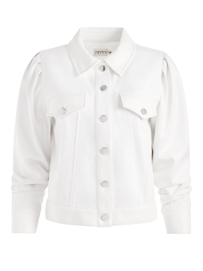 RENEE VEGAN LEATHER JACKET - VINTAGE SUGAR image 5 - Alice And Olivia