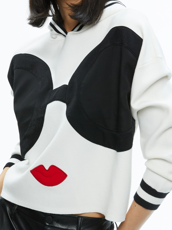 OSCAR STACEFACE HOODIE - SOFT WHITE image 3 - Alice And Olivia