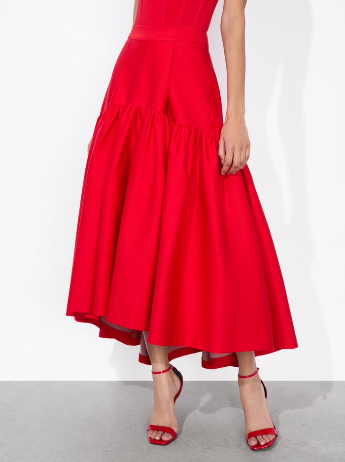 DIANA MIDI SKIRT - BRIGHT RUBY - Alice And Olivia