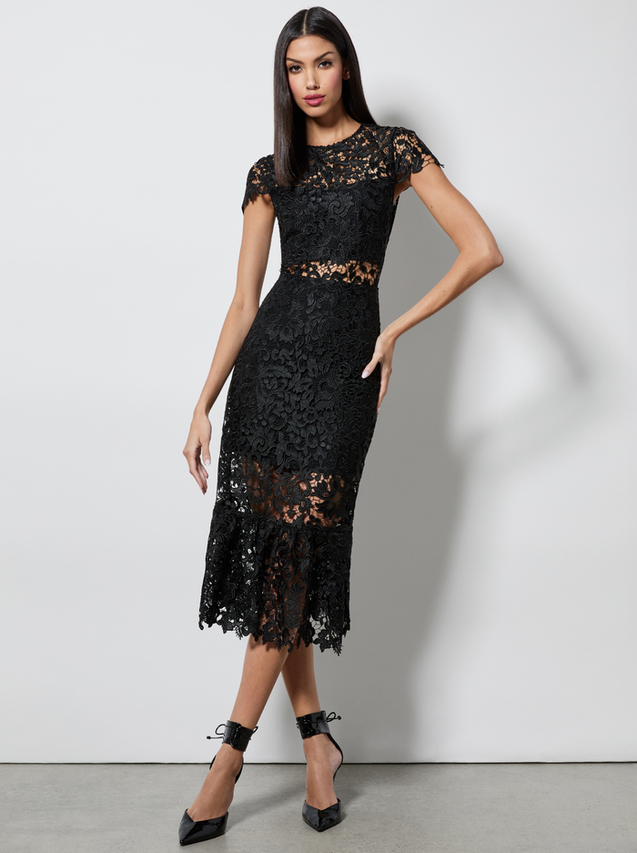 CLOVER OPEN BACK DRESS - BLACK - Alice And Olivia