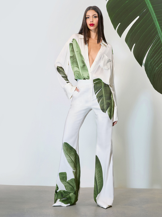 JUNGLE PALM OFF WHITE-WILLA SILK BLOUSE