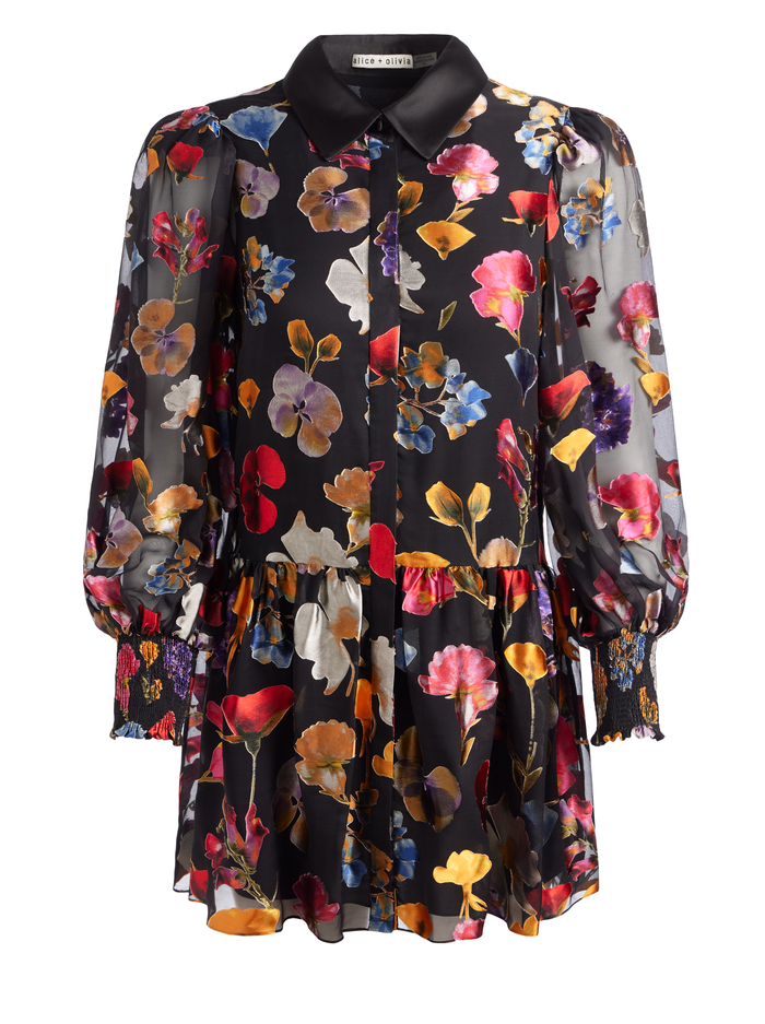 BERTHA MINI SHIRT DRESS - TIMELESS BLOSSOM image 5 - Alice And Olivia