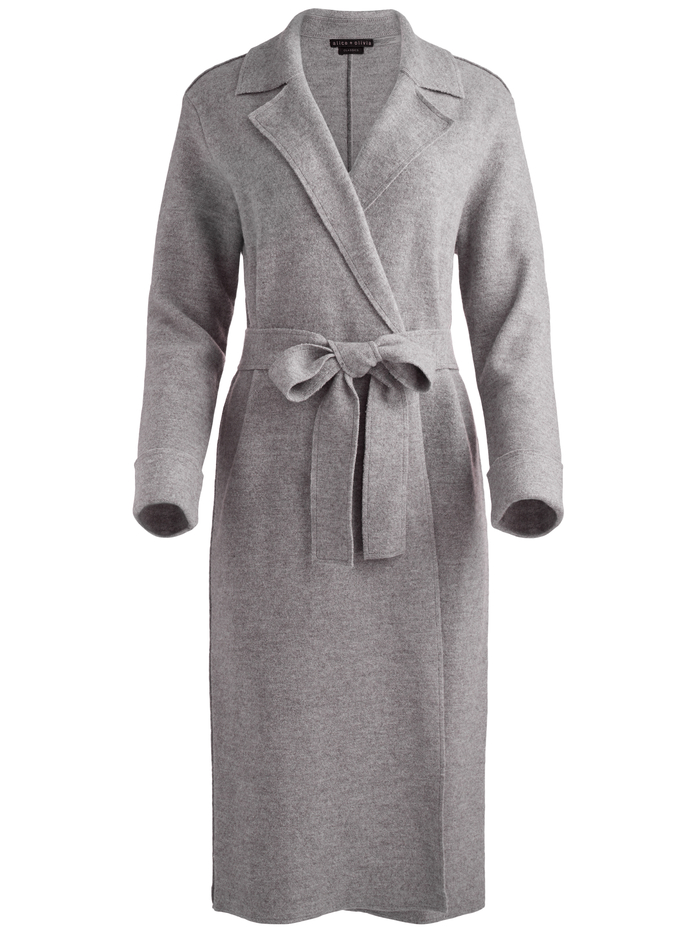 ROWAN WRAP COAT - MEDIUM HEATHER GREY image 5 - Alice And Olivia