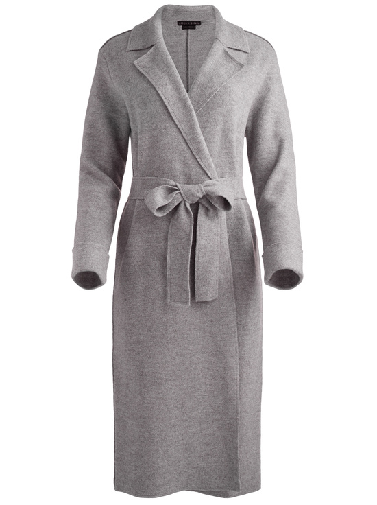 MEDIUM HEATHER GREY-ROWAN WRAP COAT