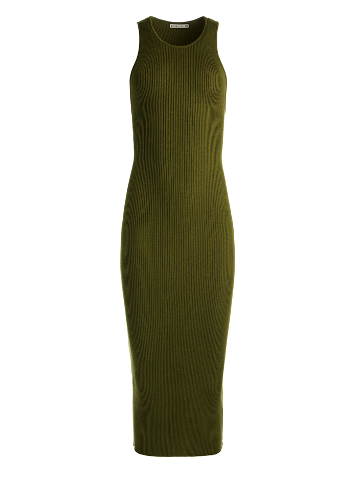 WRIGHT TIE BACK DRESS - OLIVE image 5 - Alice And Olivia