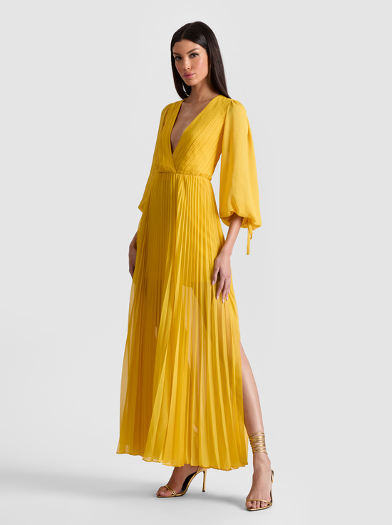 GOLDEN HOUR-NYA PLEATED MAXI DRESS